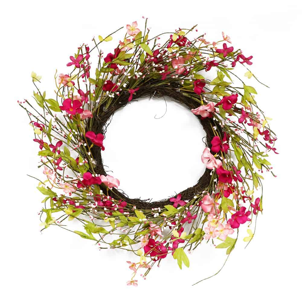 22″ Wreath with Pink Jasmine – Puleo International