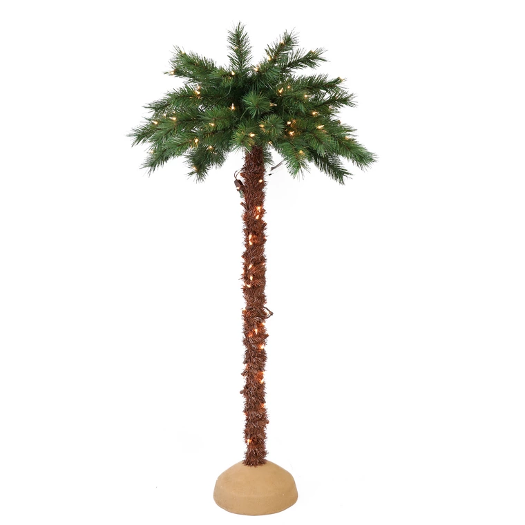 4' Green Palm Tree - Pre-Lit