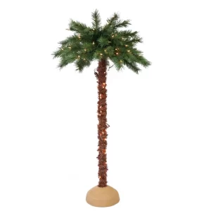 5' Green Palm Tree - Pre-Lit