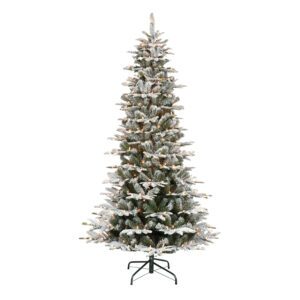 Flocked Slim Aspen Fir Trees - Pre-Lit