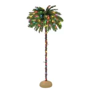 6' Green Palm Tree - Pre-Lit