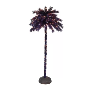 6' Purple Palm Tree - Pre-Lit