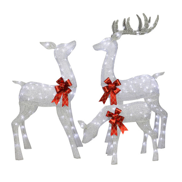 3-Piece Outdoor Christmas Lighted Deer Family