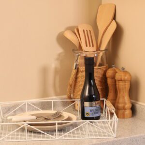 2.5" White Wire Tray with Carrying Handles