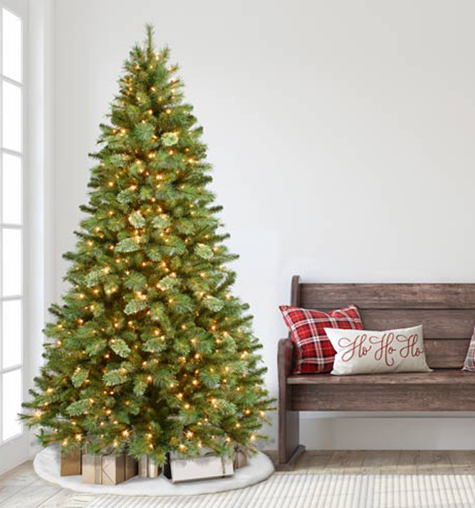 The Bluffton Lighted Artificial Christmas Tree - Includes A Tree Storage Bag and Remote Control The Holiday Aisle Size: 7